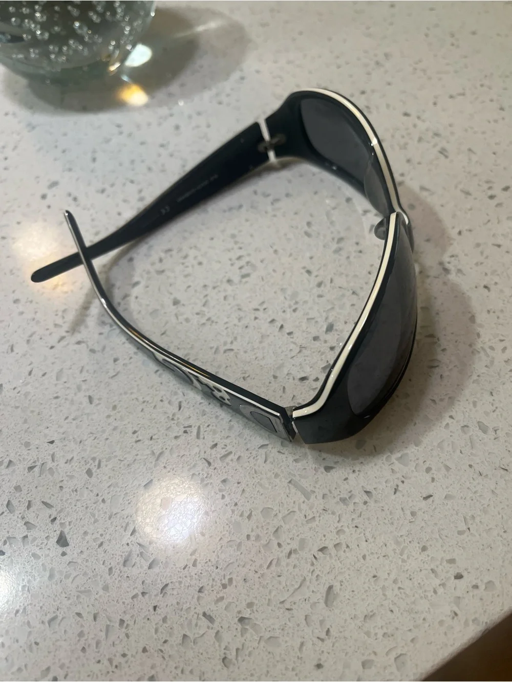 Dolce & Gabbana Black and White Logo Shield Sunglasses